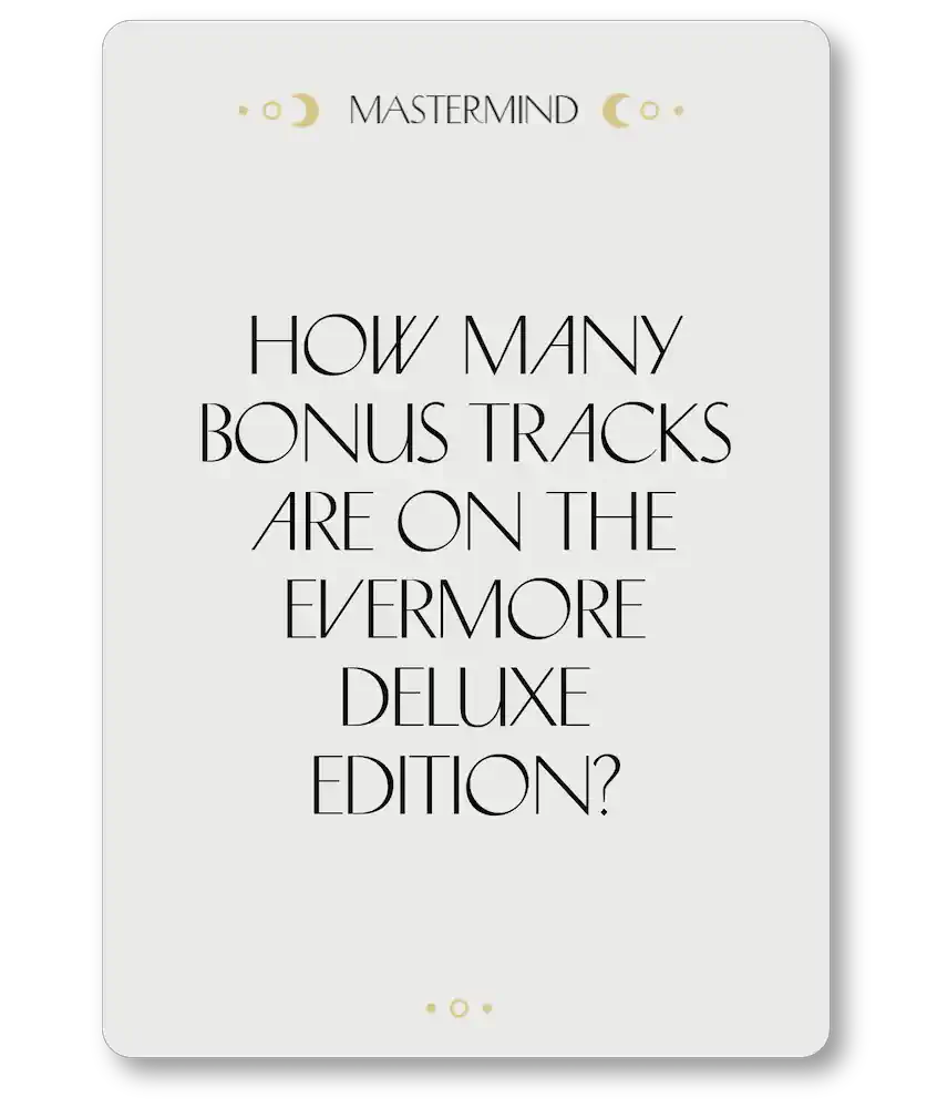 Mastermind Trivia Taylor Swift Evermore Mastermind Trivia Quiz: Love Stories & Bejeweled ...